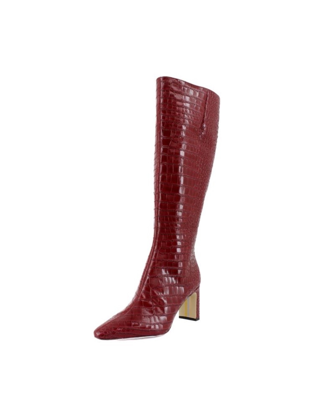 Sam Edelman Sylvia Knee High Boot, Scarlet Cherry Leather Wide Calf Size 7 New!